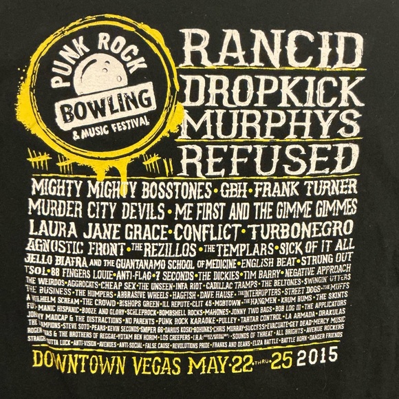 Punk Rock Bowling 17th Annual Music Festival 2015 TShirt Medium Unisex by Gildan - Picture 4 of 5